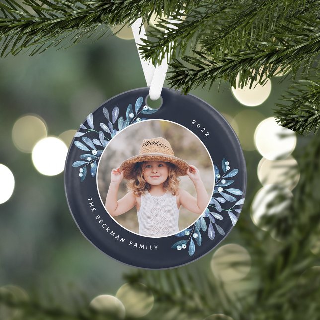 Naturally Joyful | Botanical Personalized Photo Ornament (Creator Uploaded)