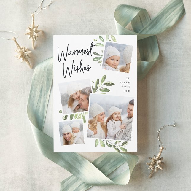 Naturally Joyful | Christmas Photo Collage Holiday Card (Creator Uploaded)