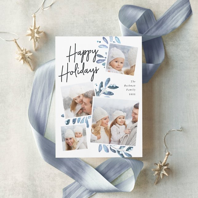 Naturally Joyful | Christmas Photo Collage Holiday Card (Creator Uploaded)