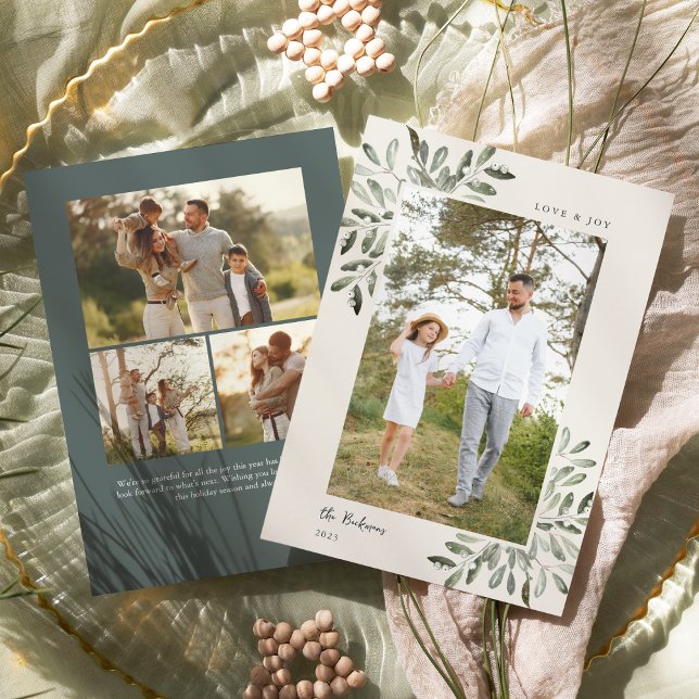 Naturally Joyful | Double Sided Photo Holiday Card (Creator Uploaded)