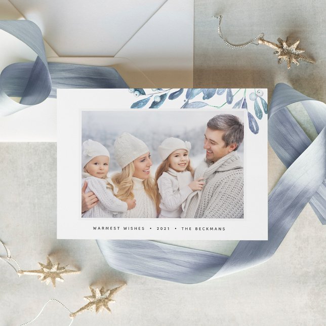 Naturally Joyful | Elegant Botanical Photo Holiday Card (Creator Uploaded)