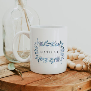 Naturally Joyful Personalised Watercolor Botanical Coffee Mug