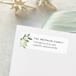 Naturally Joyful Return Address<br><div class="desc">Designed to coordinate with our Naturally Joyful holiday collection,  return address labels feature a sprig of light green watercolor leaves and foliage with tiny white berries. Personalise with your return address in chic off-black lettering.</div>
