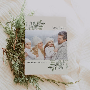 Naturally Joyful Vertical Holiday Photo Card