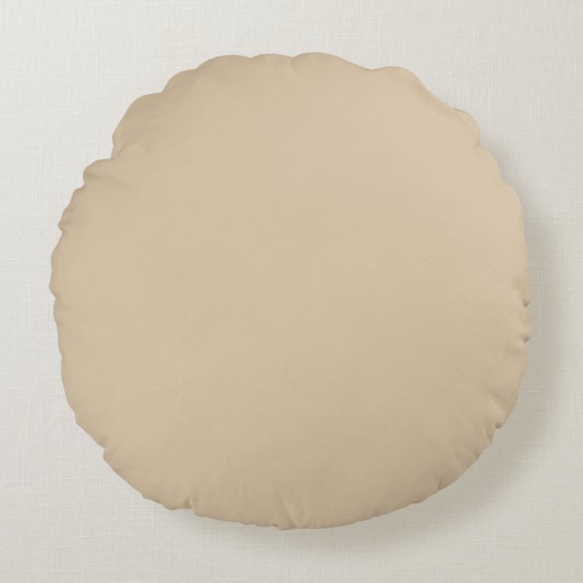 Naturally Neutral Light Beige Solid Colour SW 6120 Round Cushion (Front)