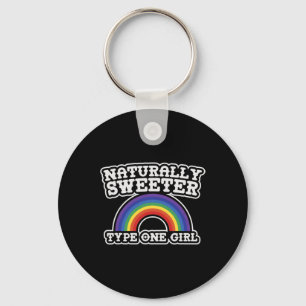 Naturally Sweeter Type One Girl Diabetes Awareness Key Ring