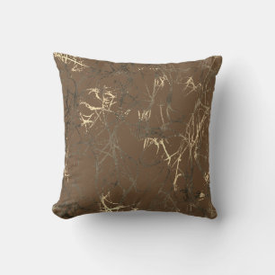 Nature Abstract Bronze Woodlad Sepia Gold Deep Cushion