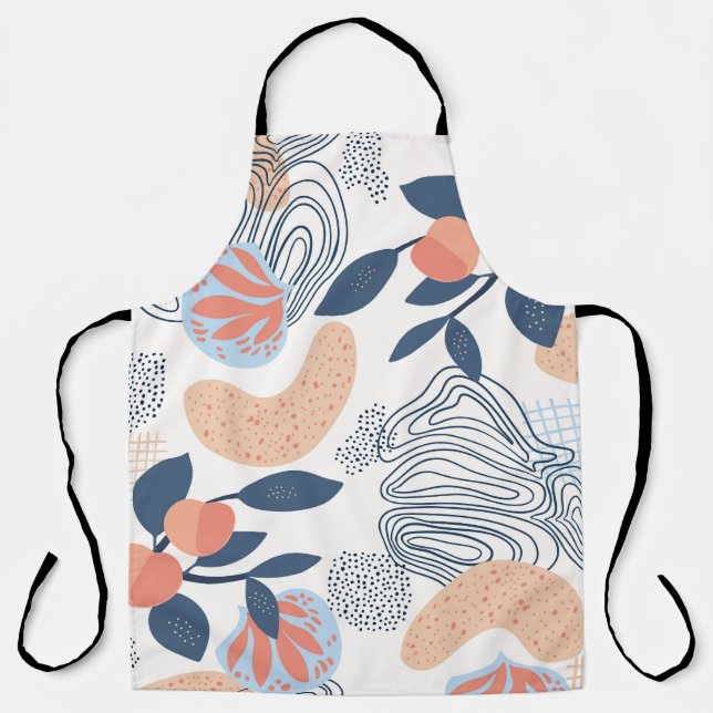 Nature Abstract Shapes Seamless Pattern Apron (Front)