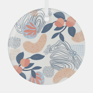 Nature Abstract Shapes Seamless Pattern Glass Tree Decoration