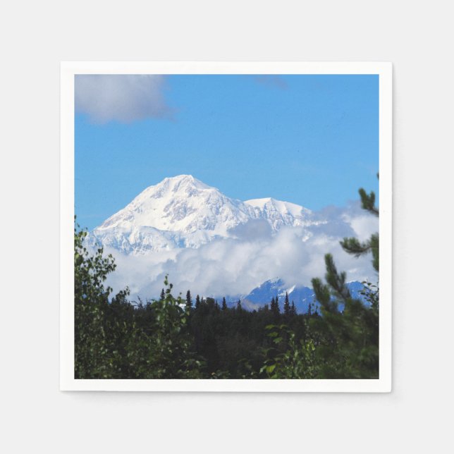 Nature Alaska Denali Scenery Photo Napkin (Front)