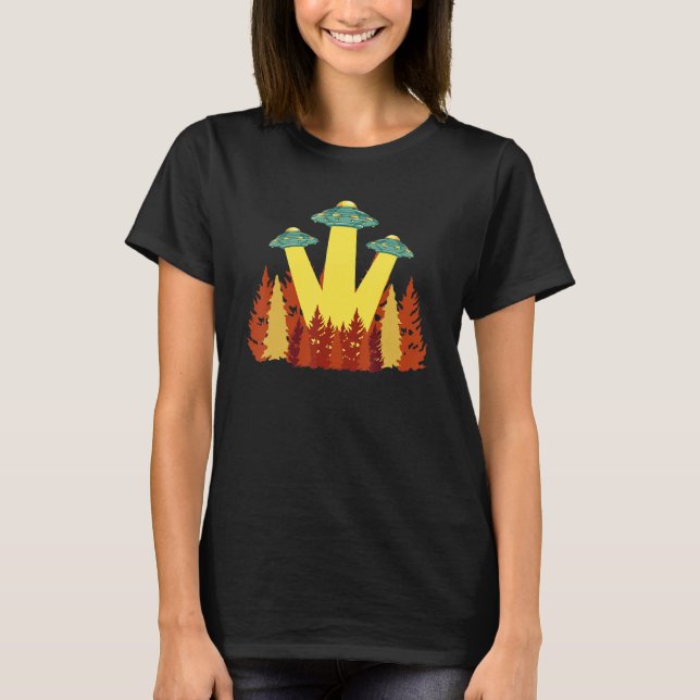 Nature Alien Abduction UFO Extraterrestrial Sci Fi T-Shirt (Front)