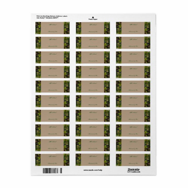 Nature All-Natural Personalised Labels (Full Sheet)