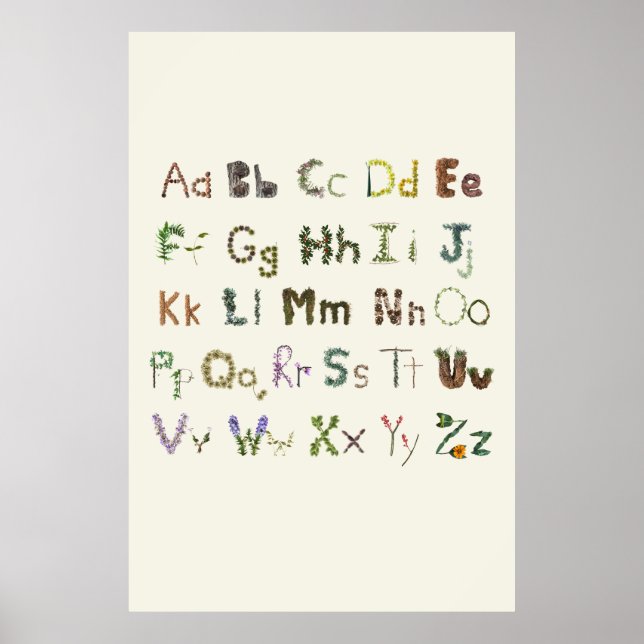 Nature Alphabet Kids Botanical Exploring ABC  Poster (Front)