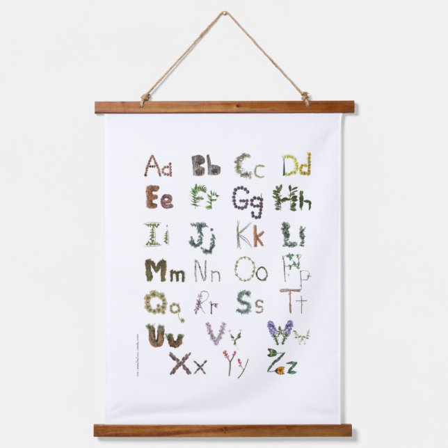 Nature Alphabet Nursery Decor  Hanging Tapestry (Front)