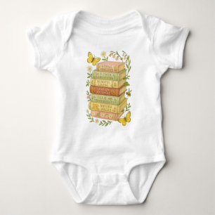 Nature and Book Lover Botanical Stack Baby Bodysuit