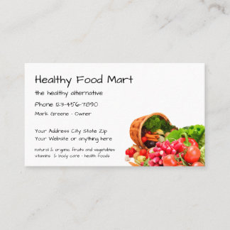 Nature And Organic Health Food Market Business Card