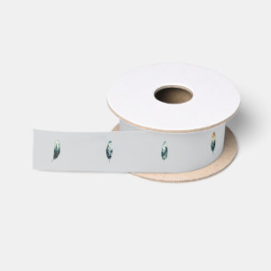 Nature and Wildlife Images on Feathers 1.5"  Satin Ribbon
