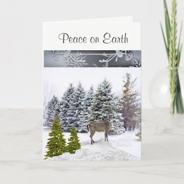 Nature and Wildlife Peace on Earth Greeting Card (Front)