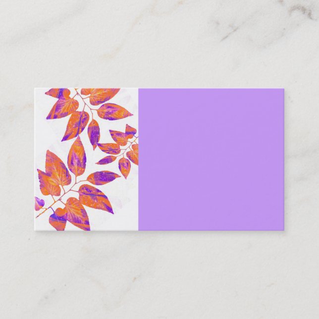 nature art business cards template  pretty leave (Front)