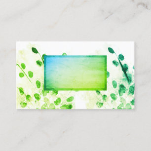 nature art custom business card in green