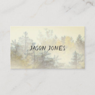 nature art fog on mountain pines custom business card