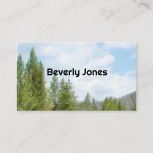 nature art mountain pine trees blue sky landscape business card