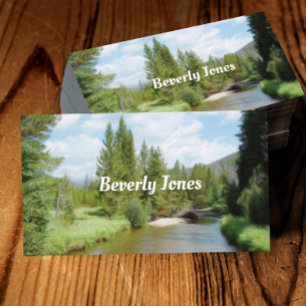 nature art mountain river summer landscape business card
