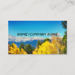 nature art mountain yellow aspen fall colour business card