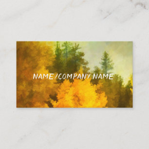 nature art mountain yellow aspen fall colours business card