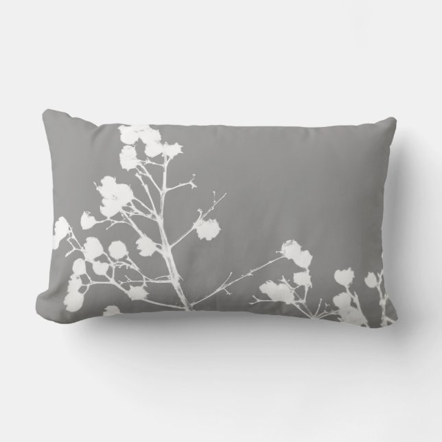 nature art pillow grey and white home decor (Front)