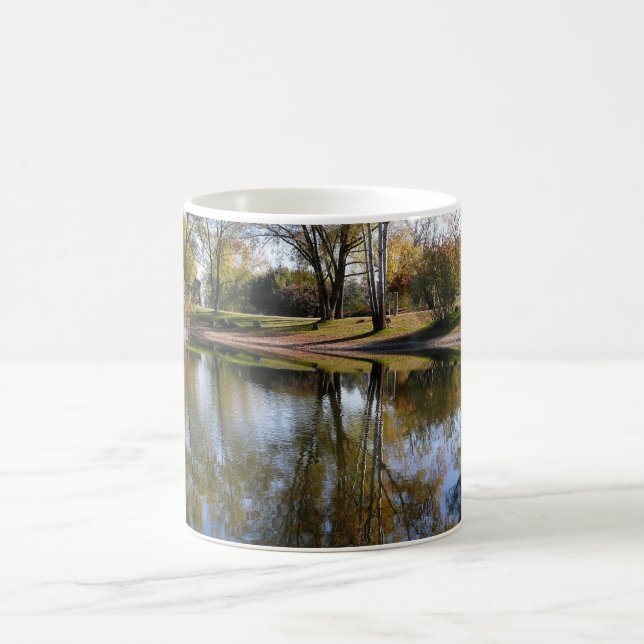 Nature Autumn Tree Water Scene Coffee Mug (Center)