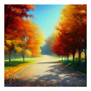 Nature Autumn Trees in The Forest Poster