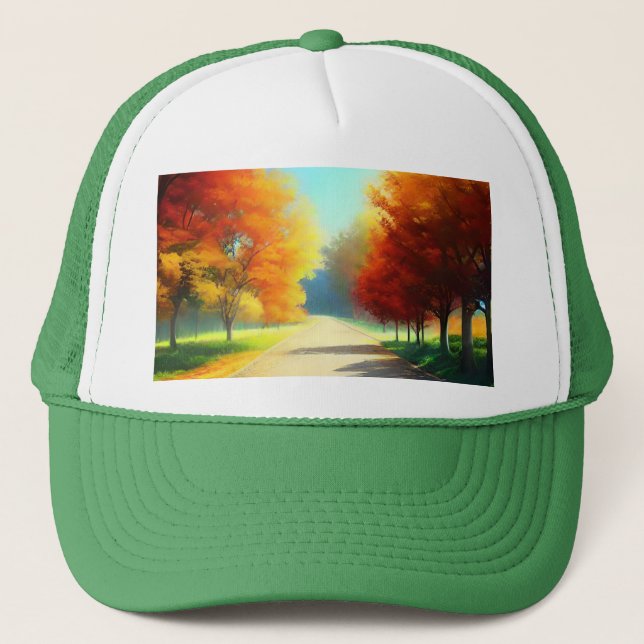 Nature Autumn Trees in The Forest Trucker Hat (Front)