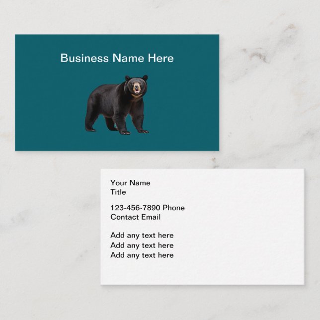 Nature Bear Theme Business Cards  (Front/Back)