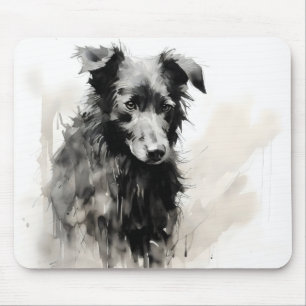 Nature Black Dog Ink Mouse Pad