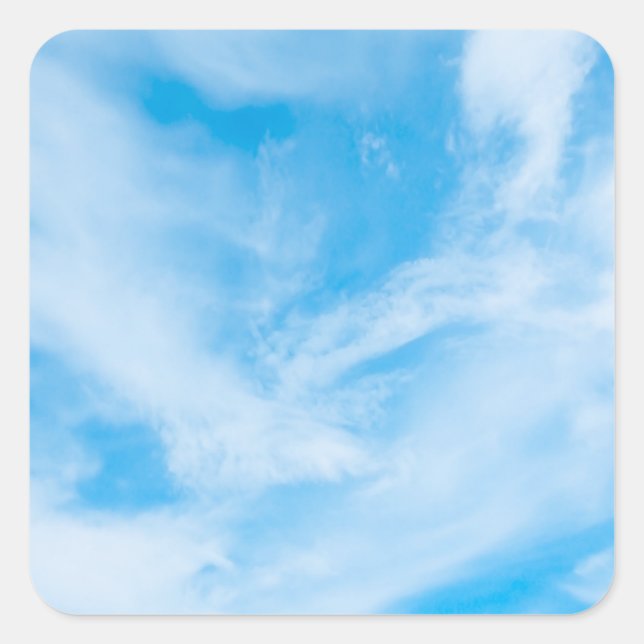 Nature Blue Sky White Clouds Blank Template Square Sticker (Front)