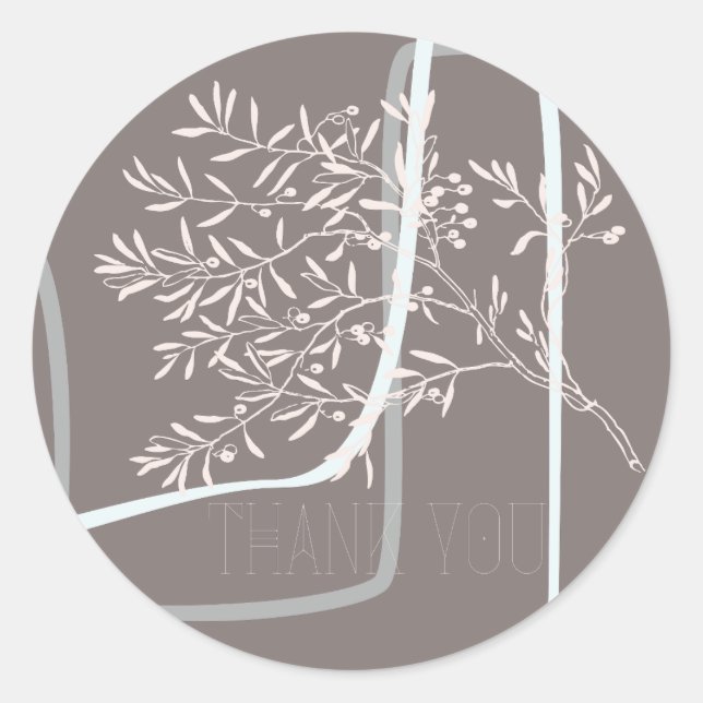 Nature,Botanical,Minimalist,Earthy Thank you NS101 Classic Round Sticker (Front)