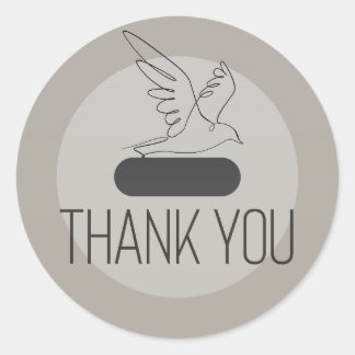 Nature,Botanical,Minimalist,Earthy Thank you NS93 Classic Round Sticker