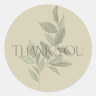 Nature,Botanical,Minimalist,Earthy Thank you NS96 Classic Round Sticker