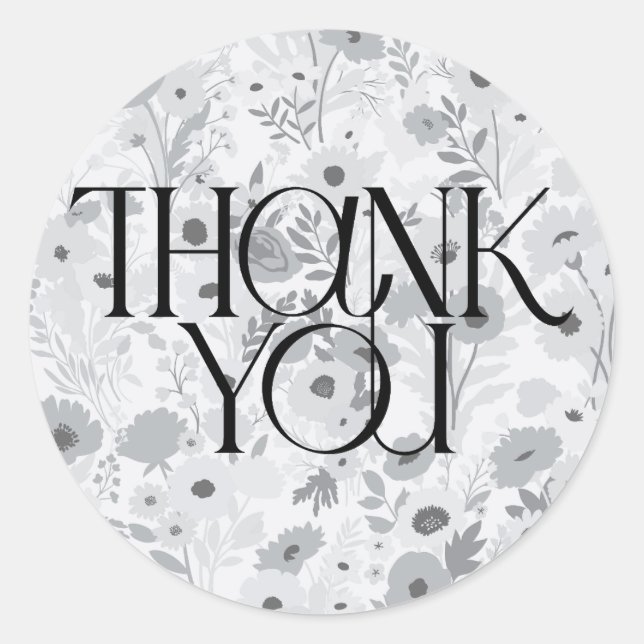 Nature, Botanical, Modern Thank you Stickers NS (Front)