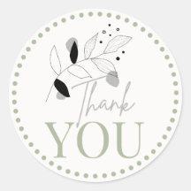 Nature, Botanical, Modern Thank you Stickers NS1