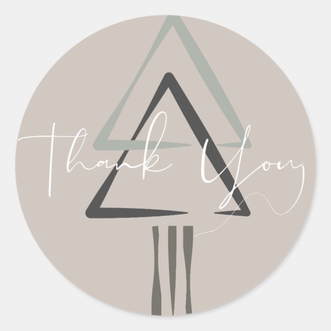 Nature, Botanical, Modern Thank you Stickers NS61 (Front)