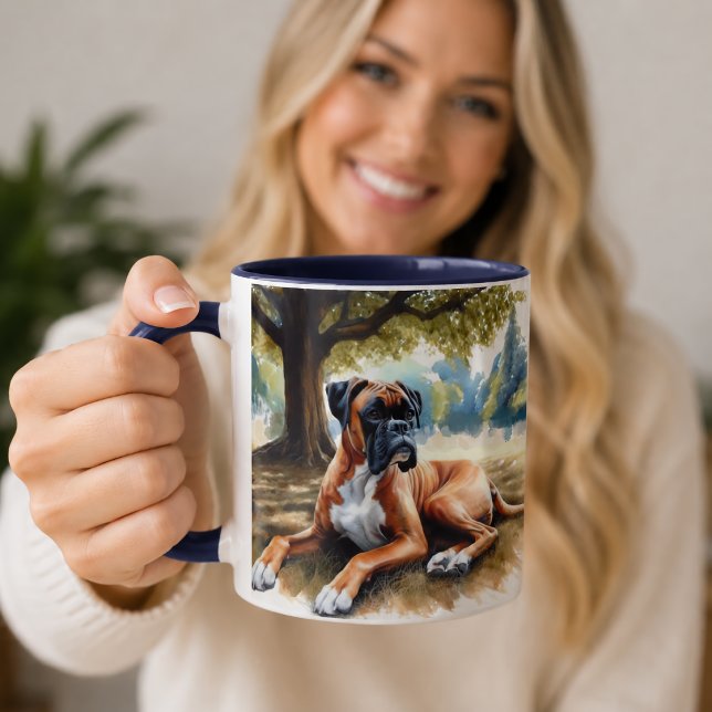 Nature Boxer Dog in Watercolor  Mug (Creator Uploaded)