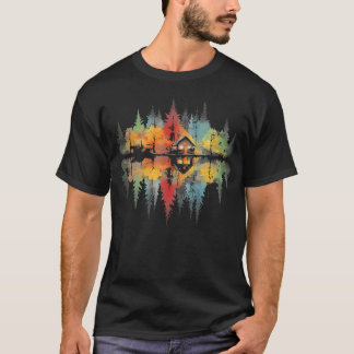 Nature Cabin Watercolor Outdoorsy For Women T-Shirt