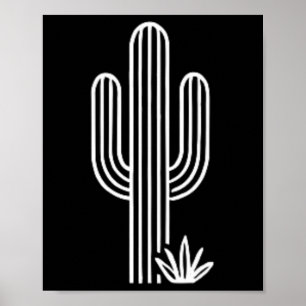Nature Cacti Cute Western Desert Plant Saguaro Cac Poster