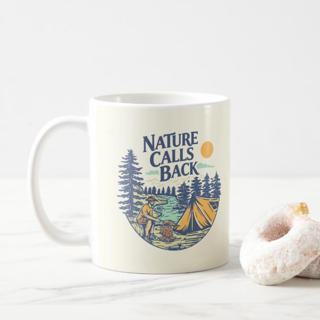 Nature Calls Back Coffee Mug (With Donut)