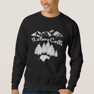 Nature Calls Bear Pooping Funny Animal Camping Ac Sweatshirt