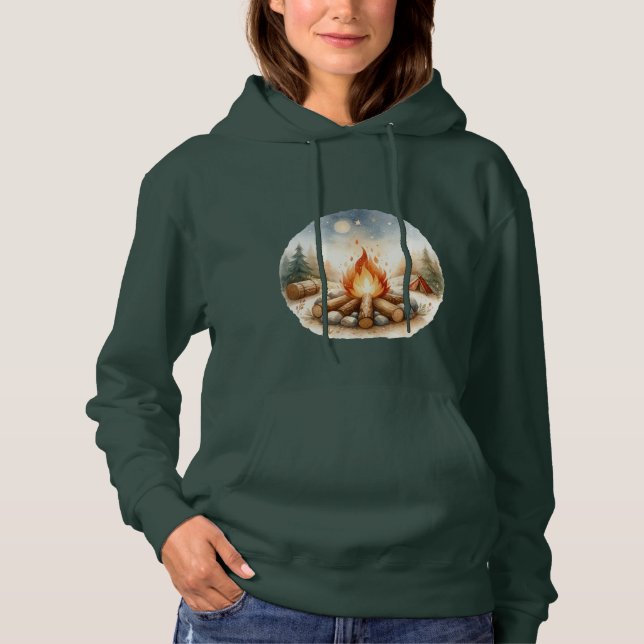 Nature Campfire Forest Hoodie  (Front)