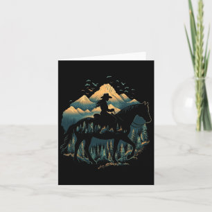 Nature Camping Cowgirl On Horse Card