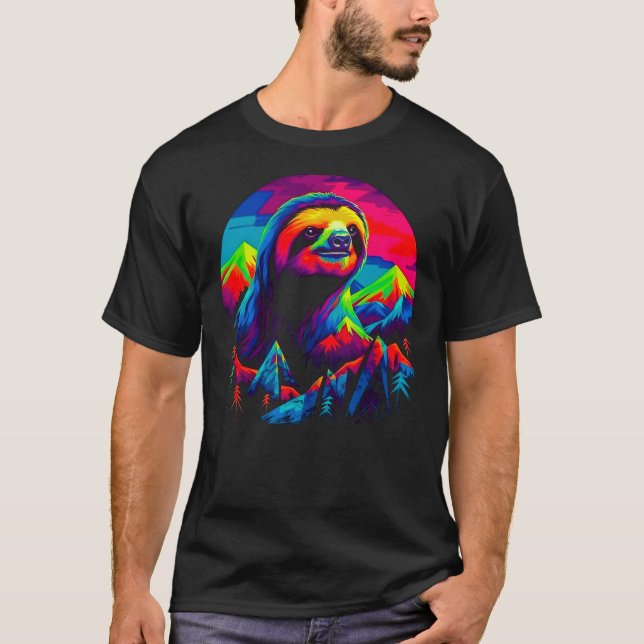 Nature  Camping Sloth T-Shirt (Front)